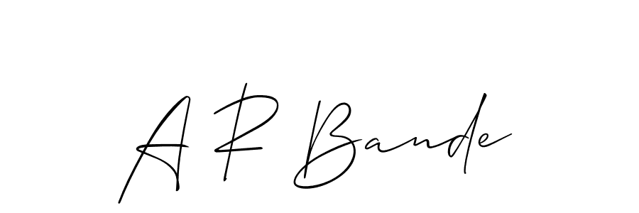 Make a beautiful signature design for name A R Bande. With this signature (Allison_Script) style, you can create a handwritten signature for free. A R Bande signature style 2 images and pictures png