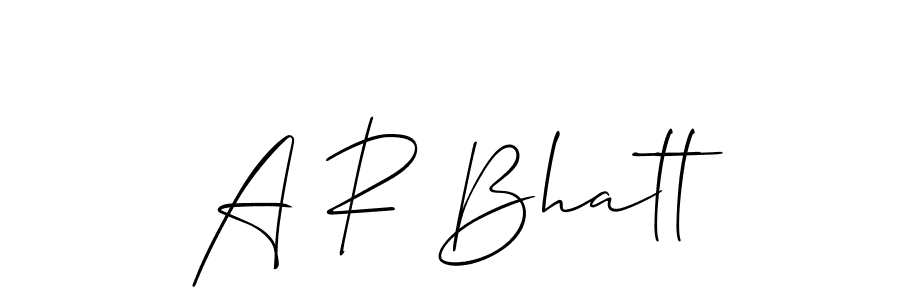 Also we have A R Bhatt name is the best signature style. Create professional handwritten signature collection using Allison_Script autograph style. A R Bhatt signature style 2 images and pictures png
