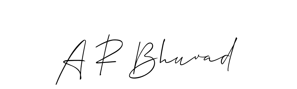 Use a signature maker to create a handwritten signature online. With this signature software, you can design (Allison_Script) your own signature for name A R Bhuvad. A R Bhuvad signature style 2 images and pictures png