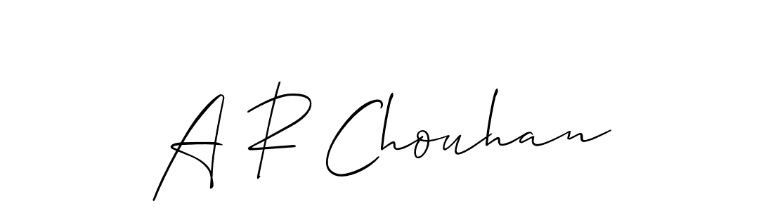 if you are searching for the best signature style for your name A R Chouhan. so please give up your signature search. here we have designed multiple signature styles  using Allison_Script. A R Chouhan signature style 2 images and pictures png