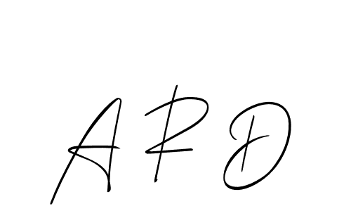 Design your own signature with our free online signature maker. With this signature software, you can create a handwritten (Allison_Script) signature for name A R D. A R D signature style 2 images and pictures png