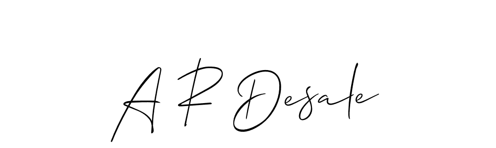 if you are searching for the best signature style for your name A R Desale. so please give up your signature search. here we have designed multiple signature styles  using Allison_Script. A R Desale signature style 2 images and pictures png