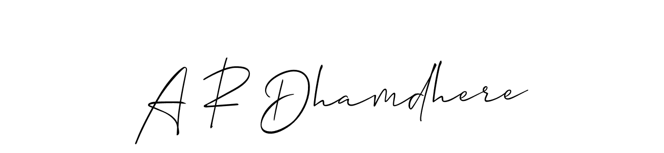 Use a signature maker to create a handwritten signature online. With this signature software, you can design (Allison_Script) your own signature for name A R Dhamdhere. A R Dhamdhere signature style 2 images and pictures png