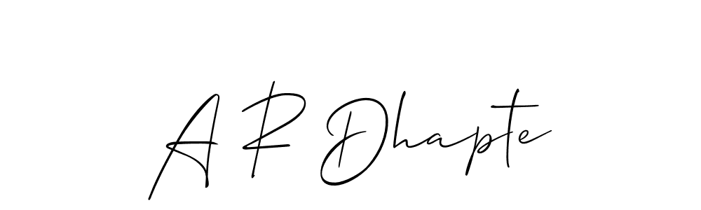 Make a short A R Dhapte signature style. Manage your documents anywhere anytime using Allison_Script. Create and add eSignatures, submit forms, share and send files easily. A R Dhapte signature style 2 images and pictures png