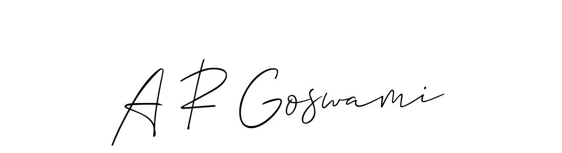 You should practise on your own different ways (Allison_Script) to write your name (A R Goswami) in signature. don't let someone else do it for you. A R Goswami signature style 2 images and pictures png