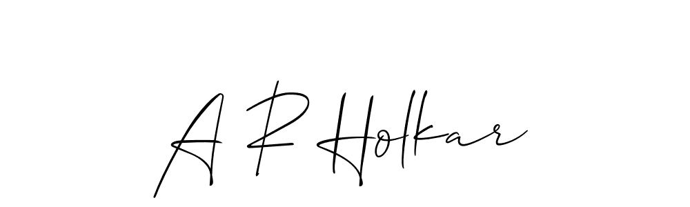 You should practise on your own different ways (Allison_Script) to write your name (A R Holkar) in signature. don't let someone else do it for you. A R Holkar signature style 2 images and pictures png