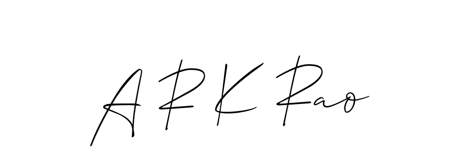 Make a short A R K Rao signature style. Manage your documents anywhere anytime using Allison_Script. Create and add eSignatures, submit forms, share and send files easily. A R K Rao signature style 2 images and pictures png