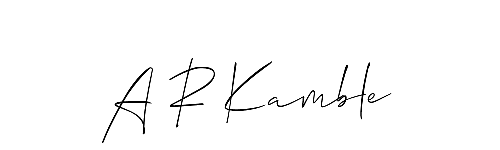Also You can easily find your signature by using the search form. We will create A R Kamble name handwritten signature images for you free of cost using Allison_Script sign style. A R Kamble signature style 2 images and pictures png