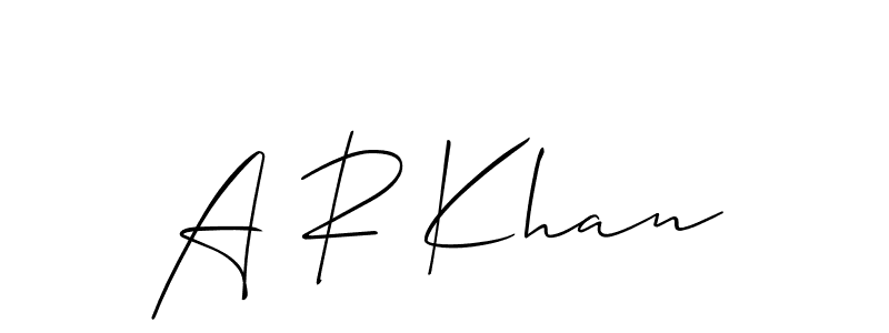 How to make A R Khan signature? Allison_Script is a professional autograph style. Create handwritten signature for A R Khan name. A R Khan signature style 2 images and pictures png