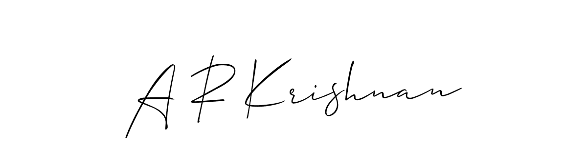You should practise on your own different ways (Allison_Script) to write your name (A R Krishnan) in signature. don't let someone else do it for you. A R Krishnan signature style 2 images and pictures png