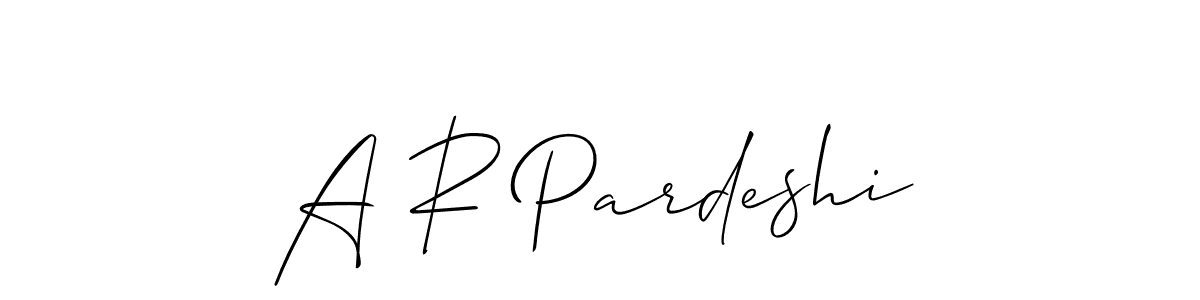 You should practise on your own different ways (Allison_Script) to write your name (A R Pardeshi) in signature. don't let someone else do it for you. A R Pardeshi signature style 2 images and pictures png