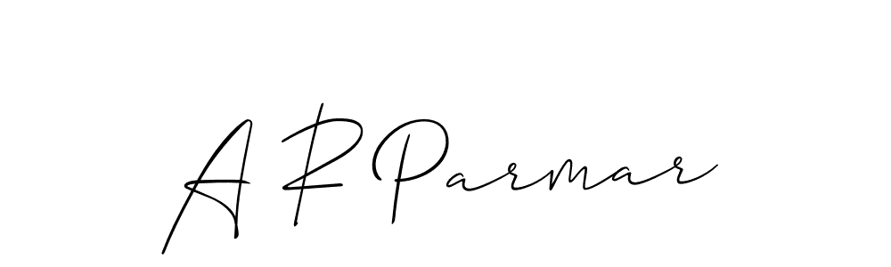 Make a beautiful signature design for name A R Parmar. With this signature (Allison_Script) style, you can create a handwritten signature for free. A R Parmar signature style 2 images and pictures png