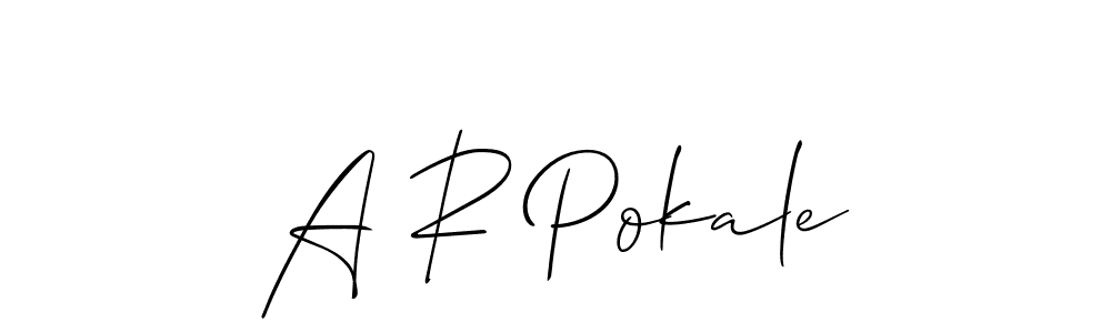 You should practise on your own different ways (Allison_Script) to write your name (A R Pokale) in signature. don't let someone else do it for you. A R Pokale signature style 2 images and pictures png