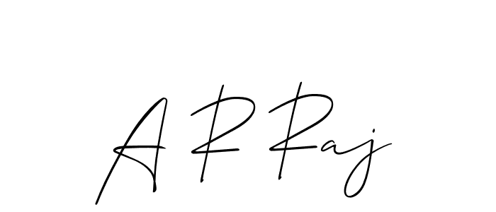 Design your own signature with our free online signature maker. With this signature software, you can create a handwritten (Allison_Script) signature for name A R Raj. A R Raj signature style 2 images and pictures png