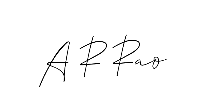 Create a beautiful signature design for name A R Rao. With this signature (Allison_Script) fonts, you can make a handwritten signature for free. A R Rao signature style 2 images and pictures png