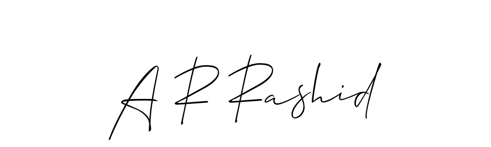 Design your own signature with our free online signature maker. With this signature software, you can create a handwritten (Allison_Script) signature for name A R Rashid. A R Rashid signature style 2 images and pictures png