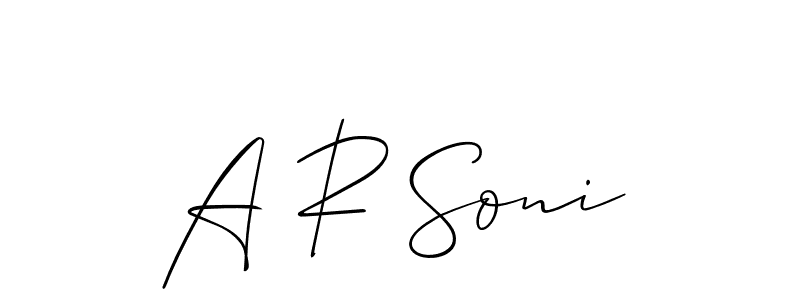 Allison_Script is a professional signature style that is perfect for those who want to add a touch of class to their signature. It is also a great choice for those who want to make their signature more unique. Get A R Soni name to fancy signature for free. A R Soni signature style 2 images and pictures png