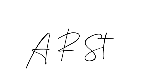 Design your own signature with our free online signature maker. With this signature software, you can create a handwritten (Allison_Script) signature for name A R St. A R St signature style 2 images and pictures png