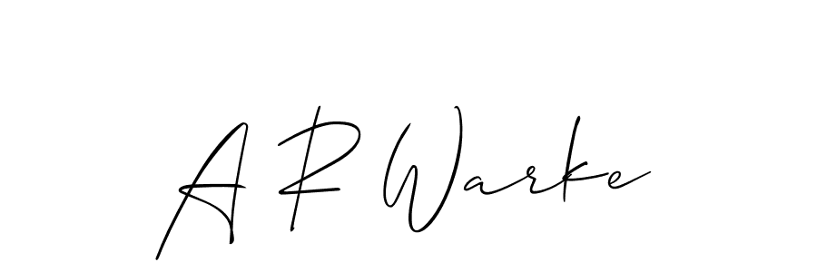 Allison_Script is a professional signature style that is perfect for those who want to add a touch of class to their signature. It is also a great choice for those who want to make their signature more unique. Get A R Warke name to fancy signature for free. A R Warke signature style 2 images and pictures png