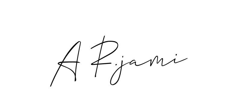 Make a short A R.jami signature style. Manage your documents anywhere anytime using Allison_Script. Create and add eSignatures, submit forms, share and send files easily. A R.jami signature style 2 images and pictures png