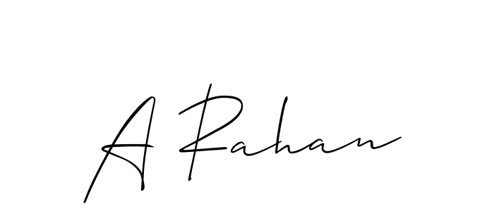 It looks lik you need a new signature style for name A Rahan. Design unique handwritten (Allison_Script) signature with our free signature maker in just a few clicks. A Rahan signature style 2 images and pictures png