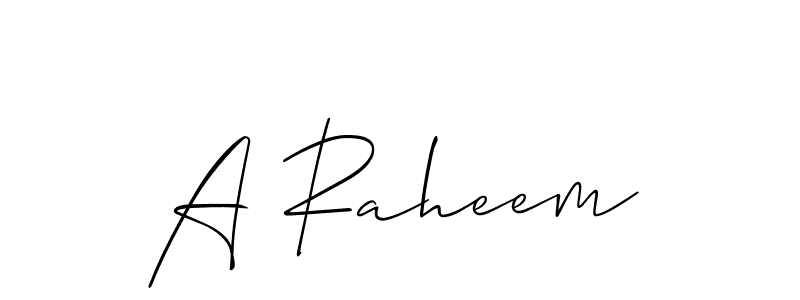 Also we have A Raheem name is the best signature style. Create professional handwritten signature collection using Allison_Script autograph style. A Raheem signature style 2 images and pictures png