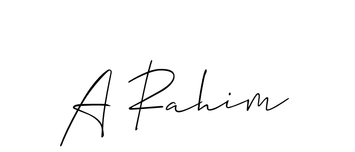 Also You can easily find your signature by using the search form. We will create A Rahim name handwritten signature images for you free of cost using Allison_Script sign style. A Rahim signature style 2 images and pictures png