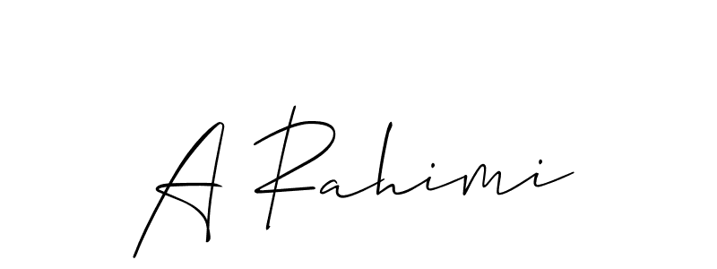 How to make A Rahimi name signature. Use Allison_Script style for creating short signs online. This is the latest handwritten sign. A Rahimi signature style 2 images and pictures png