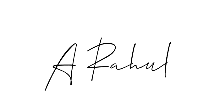 Design your own signature with our free online signature maker. With this signature software, you can create a handwritten (Allison_Script) signature for name A Rahul. A Rahul signature style 2 images and pictures png
