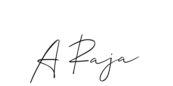 if you are searching for the best signature style for your name A Raja. so please give up your signature search. here we have designed multiple signature styles  using Allison_Script. A Raja signature style 2 images and pictures png