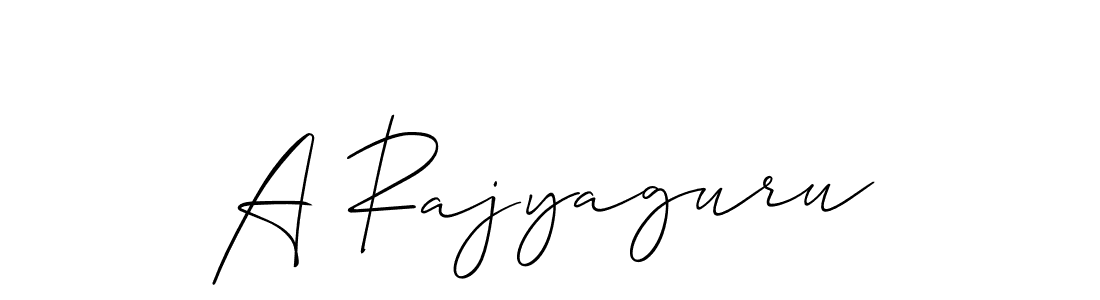 Allison_Script is a professional signature style that is perfect for those who want to add a touch of class to their signature. It is also a great choice for those who want to make their signature more unique. Get A Rajyaguru name to fancy signature for free. A Rajyaguru signature style 2 images and pictures png