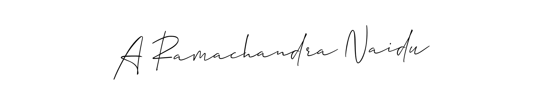 Design your own signature with our free online signature maker. With this signature software, you can create a handwritten (Allison_Script) signature for name A Ramachandra Naidu. A Ramachandra Naidu signature style 2 images and pictures png