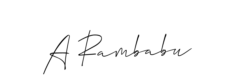 How to Draw A Rambabu signature style? Allison_Script is a latest design signature styles for name A Rambabu. A Rambabu signature style 2 images and pictures png