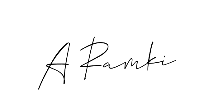 Make a beautiful signature design for name A Ramki. With this signature (Allison_Script) style, you can create a handwritten signature for free. A Ramki signature style 2 images and pictures png