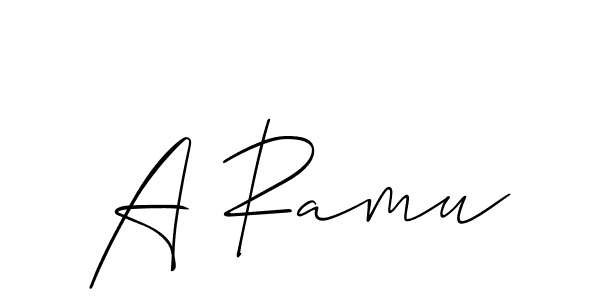 Create a beautiful signature design for name A Ramu. With this signature (Allison_Script) fonts, you can make a handwritten signature for free. A Ramu signature style 2 images and pictures png