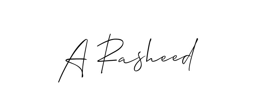 Also You can easily find your signature by using the search form. We will create A Rasheed name handwritten signature images for you free of cost using Allison_Script sign style. A Rasheed signature style 2 images and pictures png