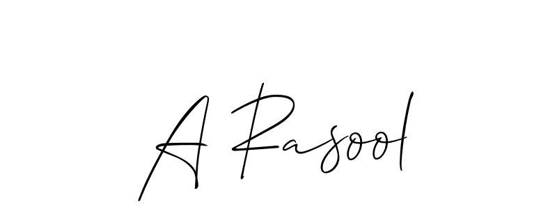 Allison_Script is a professional signature style that is perfect for those who want to add a touch of class to their signature. It is also a great choice for those who want to make their signature more unique. Get A Rasool name to fancy signature for free. A Rasool signature style 2 images and pictures png
