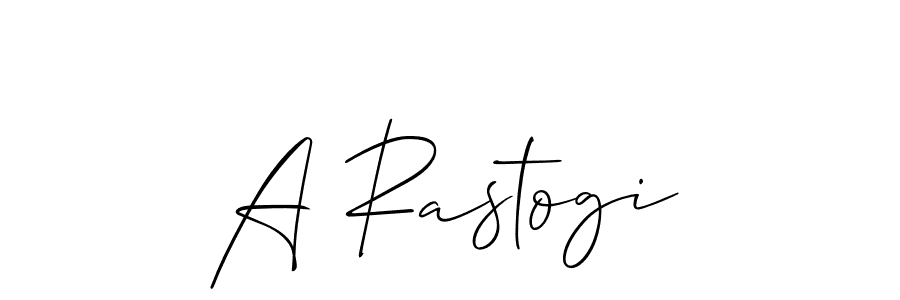 Design your own signature with our free online signature maker. With this signature software, you can create a handwritten (Allison_Script) signature for name A Rastogi. A Rastogi signature style 2 images and pictures png