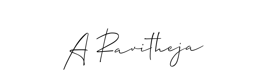 Make a beautiful signature design for name A Ravitheja. With this signature (Allison_Script) style, you can create a handwritten signature for free. A Ravitheja signature style 2 images and pictures png