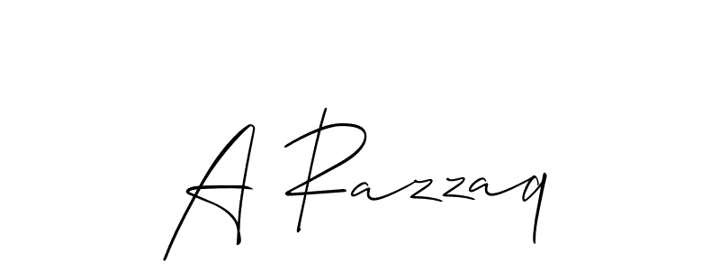 Also You can easily find your signature by using the search form. We will create A Razzaq name handwritten signature images for you free of cost using Allison_Script sign style. A Razzaq signature style 2 images and pictures png