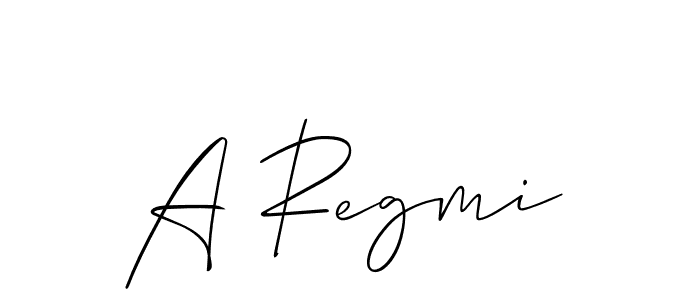 Make a beautiful signature design for name A Regmi. With this signature (Allison_Script) style, you can create a handwritten signature for free. A Regmi signature style 2 images and pictures png