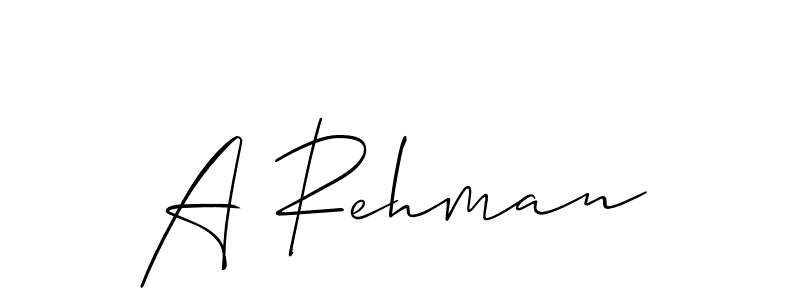 You should practise on your own different ways (Allison_Script) to write your name (A Rehman) in signature. don't let someone else do it for you. A Rehman signature style 2 images and pictures png
