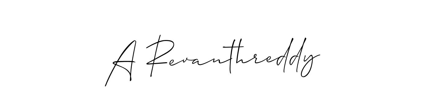 Create a beautiful signature design for name A Revanthreddy. With this signature (Allison_Script) fonts, you can make a handwritten signature for free. A Revanthreddy signature style 2 images and pictures png