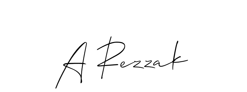 Also we have A Rezzak name is the best signature style. Create professional handwritten signature collection using Allison_Script autograph style. A Rezzak signature style 2 images and pictures png