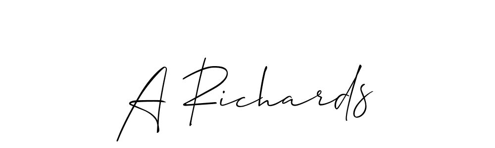 The best way (Allison_Script) to make a short signature is to pick only two or three words in your name. The name A Richards include a total of six letters. For converting this name. A Richards signature style 2 images and pictures png