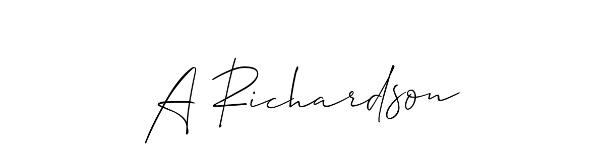 How to Draw A Richardson signature style? Allison_Script is a latest design signature styles for name A Richardson. A Richardson signature style 2 images and pictures png
