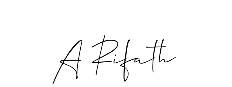 Similarly Allison_Script is the best handwritten signature design. Signature creator online .You can use it as an online autograph creator for name A Rifath. A Rifath signature style 2 images and pictures png