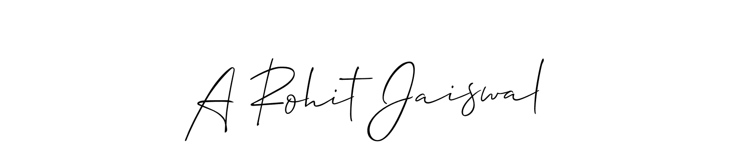 How to Draw A Rohit Jaiswal signature style? Allison_Script is a latest design signature styles for name A Rohit Jaiswal. A Rohit Jaiswal signature style 2 images and pictures png