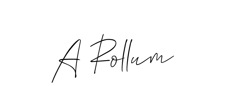 Make a short A Rollum signature style. Manage your documents anywhere anytime using Allison_Script. Create and add eSignatures, submit forms, share and send files easily. A Rollum signature style 2 images and pictures png