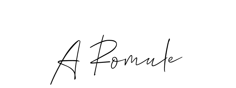 Also we have A Romule name is the best signature style. Create professional handwritten signature collection using Allison_Script autograph style. A Romule signature style 2 images and pictures png